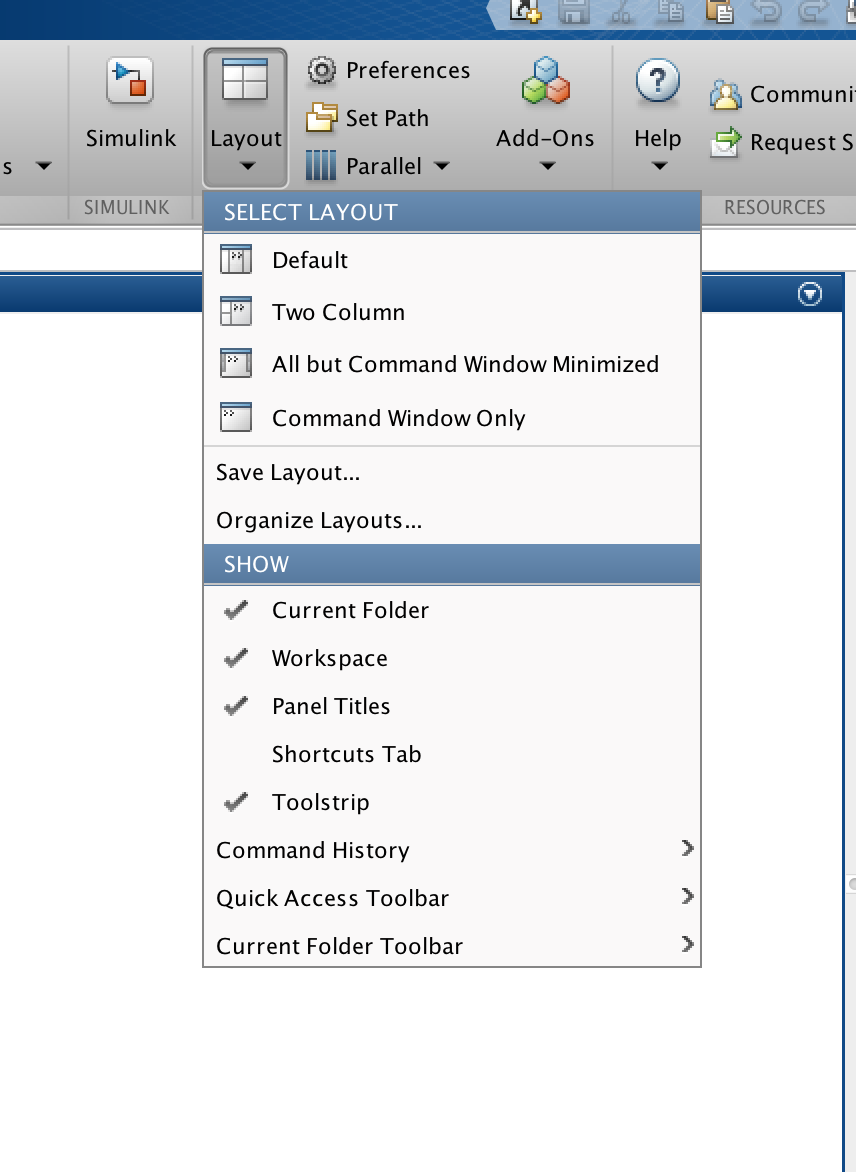 layout menu